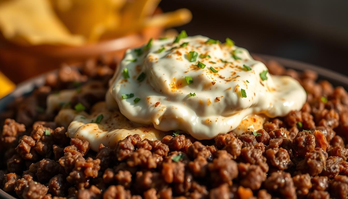 taco dip recipe with hamburger